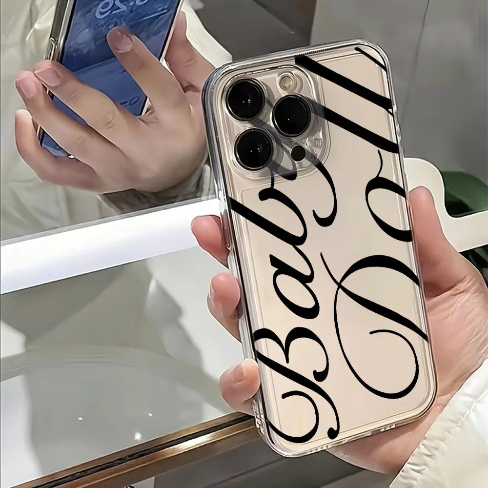Stylish Baby Doll Phone Case – For iPhone 17 / 16 / 15 / 14 / 13 / 12 / 11 Pro Max / SE / Mini – Shockproof Transparent Cover
