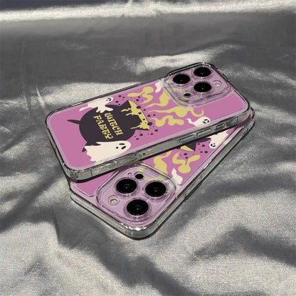 Witch Party Printed iPhone Case – Transparent Shockproof Cover for iPhone 17 / 16 / 15 / 14 / 13 / 12 / 11 Pro Max / Plus / Mini