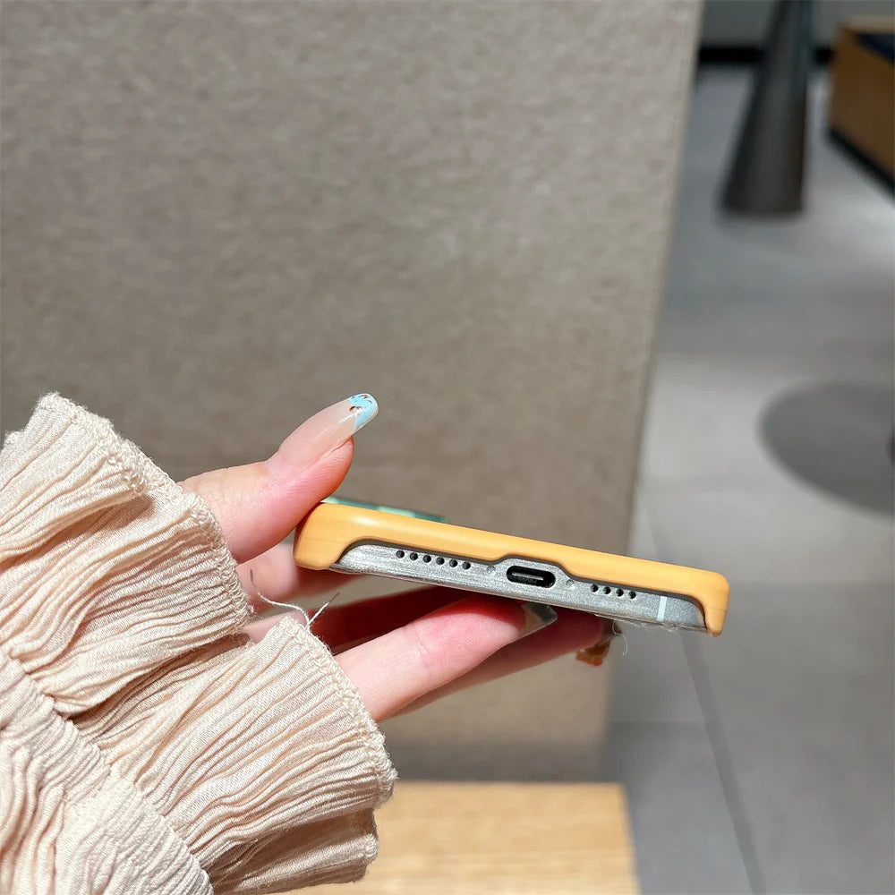 Fashion Plaid Funny Cartoon Star MagSafe Stand Phone Case – For iPhone 17 / 16 Pro / 15 Pro Max / 14 / 13