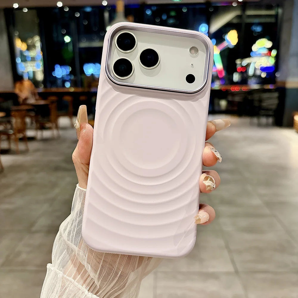 MagSafe Liquid Silicone Case – Rippling Water Design with Microfiber Lining for iPhone 17 Pro Max / 17 Air / 16 Pro Max