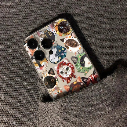 Funny Cat Phone Case – Shockproof Soft Transparent Cover for iPhone 16 / 15 / 14 Pro Max / Mini / Plus / 16E