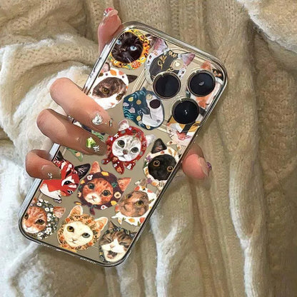 Funny Cat Phone Case – Shockproof Soft Transparent Cover for iPhone 16 / 15 / 14 Pro Max / Mini / Plus / 16E