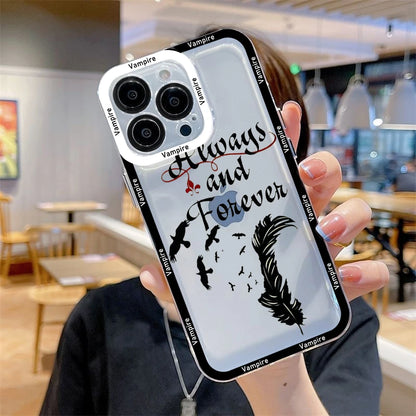 The Vampire Diaries Phone Case for iPhone 16/15/14 SE 16E – Dustproof Transparent Protective Cover Fundas