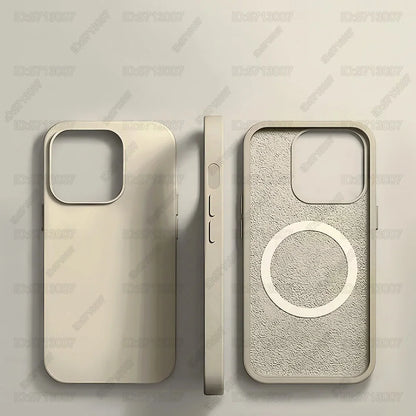 Magnetic Liquid Silicone Shockproof Case for iPhone 16/15 – MagSafe Wireless Charging Cover