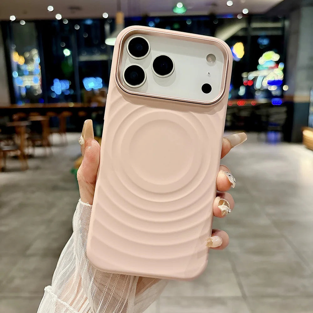 MagSafe Liquid Silicone Case – Rippling Water Design with Microfiber Lining for iPhone 17 Pro Max / 17 Air / 16 Pro Max