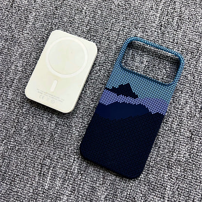 Carbon Fibre Frameless Case – Slim Drop-Proof Wireless Charging Cover for iPhone 17 Air / 16E / 15 Plus / Pro Max