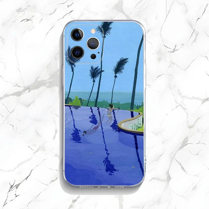 Artistic Seaside Landscape Phone Case for iPhone 16/15/14 Pro Max Plus 16E – Shockproof Non-Slip Protective Cover