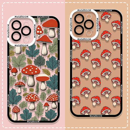 Cartoon Colorful Mushroom Phone Case for iPhone 16/15/14/16E – Shockproof Soft TPU Cover Fundas