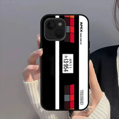 Japan Classic JDM AE86 License Plate Case – Soft Cover for iPhone 17 / 16 / 15 Pro Max & Mini