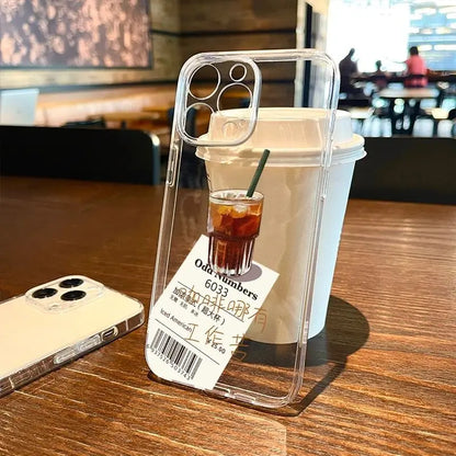 American Coffee Has No Hard Work Phone Case for iPhone 16/15/14/13/16E – Clear Silica Gel Protective Cover