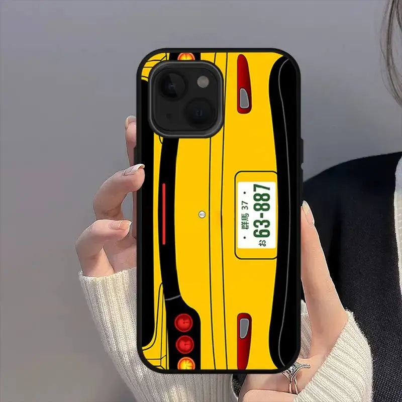 Japan Classic JDM AE86 License Plate Case – Soft Cover for iPhone 17 / 16 / 15 Pro Max & Mini