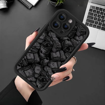 Banknote Pattern Silicone Phone Case – Soft Protective Cover for iPhone 16 / 15 / 14 / Pro / Pro Max / 15 / 16 Plus