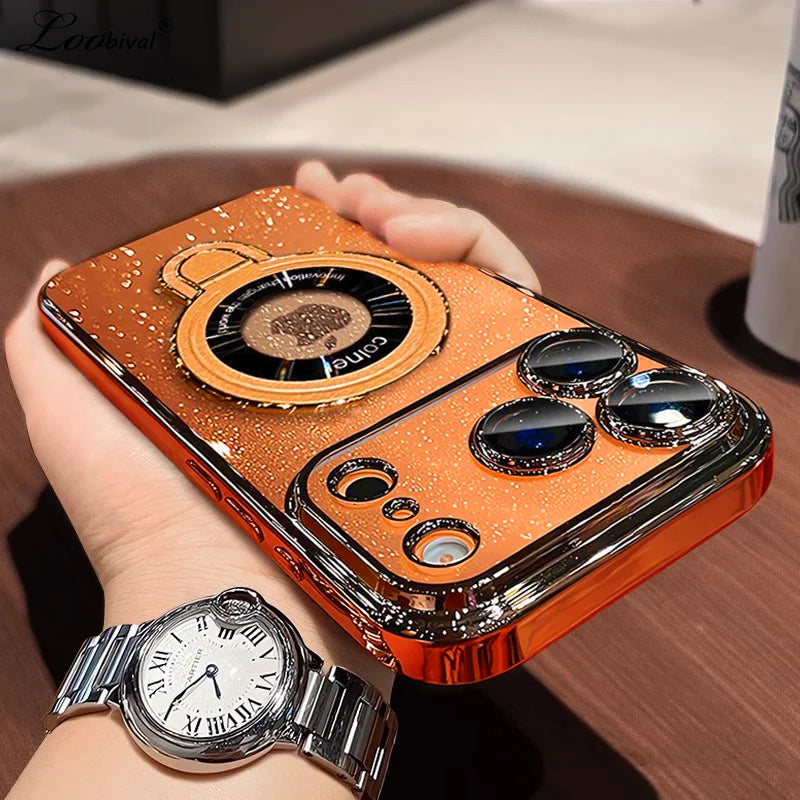 Luxury Glitter MagSafe Bracket Case for iPhone 17/16/15/14 Pro Max