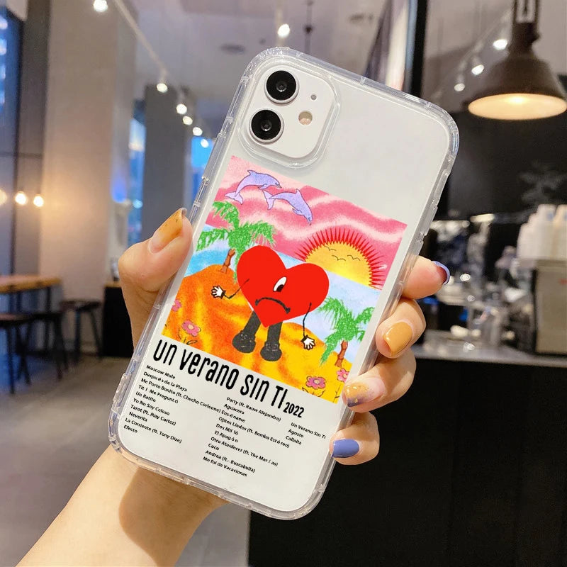 Yo Perreo Sola Bad Bunny & Maluma Soft Transparent Phone Case – For iPhone 16 / 15 / 14 Pro Max / SE
