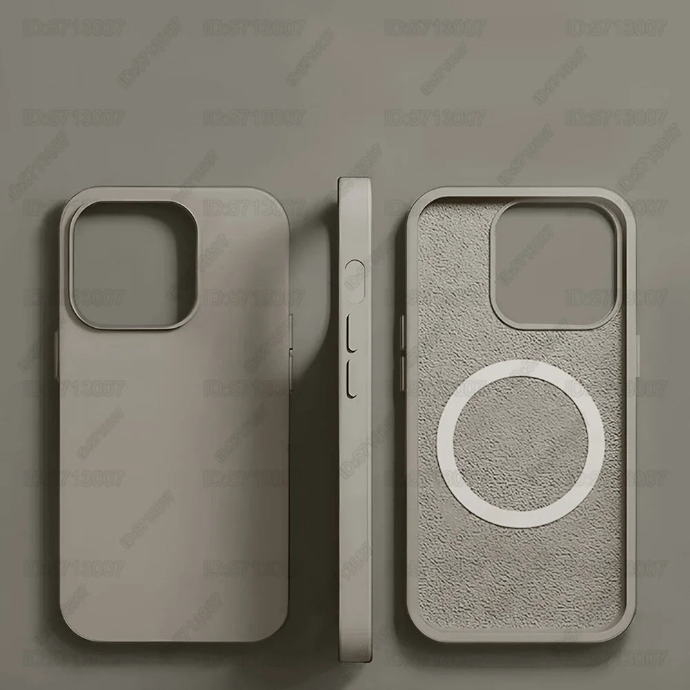 Magnetic Liquid Silicone Shockproof Case for iPhone 16/15 – MagSafe Wireless Charging Cover