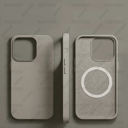 Magnetic Liquid Silicone Shockproof Case for iPhone 16/15 – MagSafe Wireless Charging Cover
