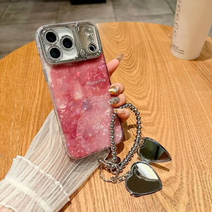 Luxury Laser Shell Pattern Case with Camera Film – iPhone 17 / 16 / 15 / 14 / 13 / 12 / 11 Pro Max