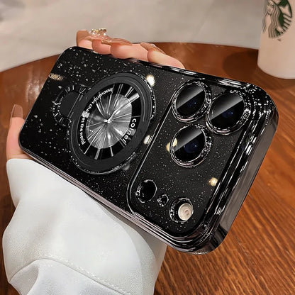 Luxury Glitter MagSafe Bracket Case for iPhone 17/16/15/14 Pro Max