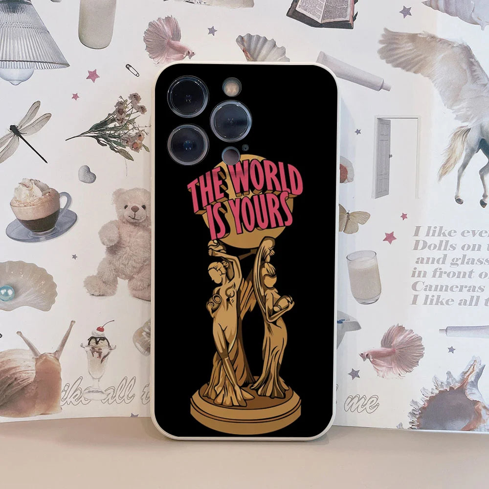 EPC Scarfaces “The World Is Yours” Phone Case – Shockproof Cover for iPhone 17 / 16 / 15 / 14 / 13 / 12 / 11 Pro Max & Mini