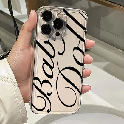 Stylish Baby Doll Phone Case – For iPhone 17 / 16 / 15 / 14 / 13 / 12 / 11 Pro Max / SE / Mini – Shockproof Transparent Cover