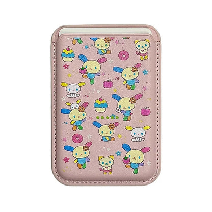 Cute Flower Rabbit Magnetic Stand Case – For iPhone 17 Pro / 16 / 15 / 14 Pro Max – MagSafe Card Holder with Chain