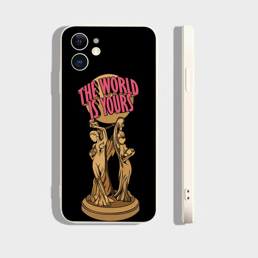 EPC Scarfaces “The World Is Yours” Phone Case – Shockproof Cover for iPhone 17 / 16 / 15 / 14 / 13 / 12 / 11 Pro Max & Mini