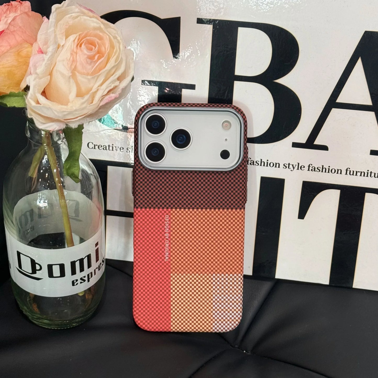 Slim Carbon Fiber Texture Massif Case for iPhone 17/16/15/14 Pro Max – Wireless Charging Compatible Hard PC Cover with Alloy Lens Protection