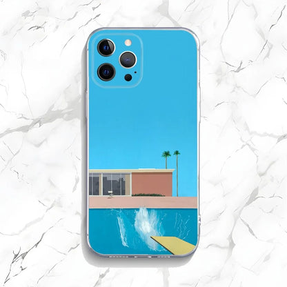 Artistic Seaside Landscape Phone Case for iPhone 16/15/14 Pro Max Plus 16E – Shockproof Non-Slip Protective Cover