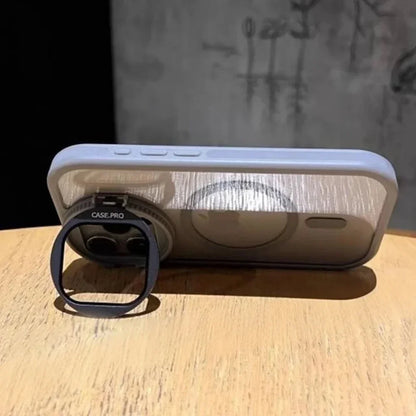 Camera Lens Protection Flip Bracket MagSafe Case – Transparent Magnetic Stand Cover for iPhone 14 / 15 / 16 / 17 Pro Max