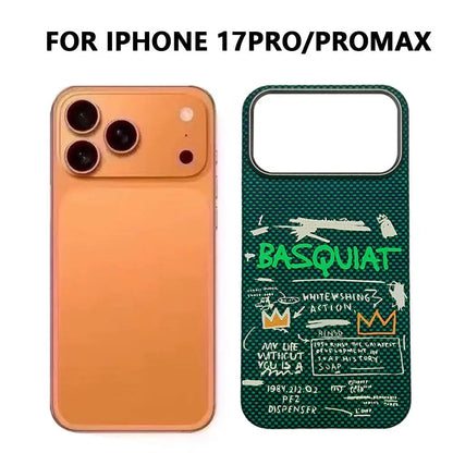 Aramid Fiber Graffiti Phone Case – Ultra-Thin Shockproof Hard Shell for iPhone 17 Pro / 17 Pro Max