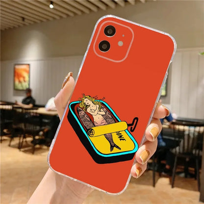 Sardines Phone Case – Shockproof Non-Slip Silicone Soft Cover for iPhone 16 / 15 / 14 Pro Max / Mini / Plus / 16E