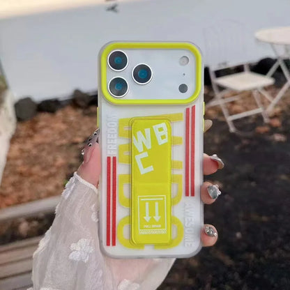 Luxury WBC Style Pull Strap Bracket Case – iPhone 17 / 17 Air / 16 / 15 / 14 / 13 Pro Max