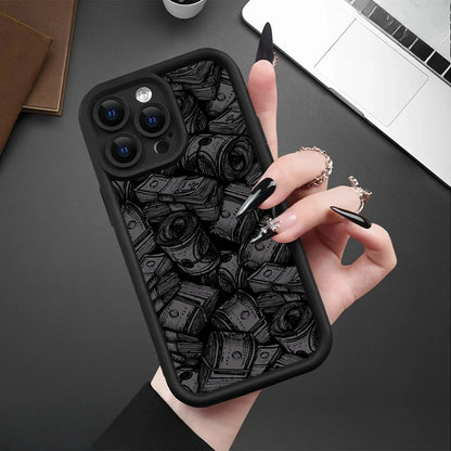 Banknote Pattern Silicone Phone Case – Soft Protective Cover for iPhone 16 / 15 / 14 / Pro / Pro Max / 15 / 16 Plus
