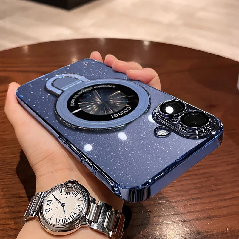 Luxury Glitter MagSafe Bracket Case for iPhone 17/16/15/14 Pro Max