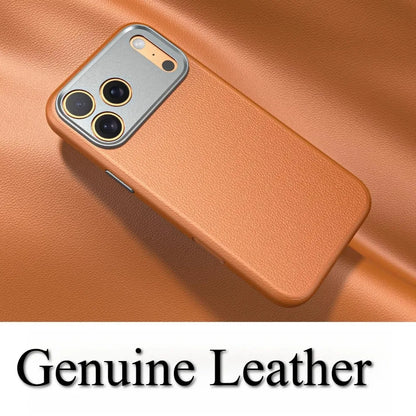 Balueus Genuine Leather Magnetic Phone Case for iPhone 17 Pro Max/16/15 – Original Cover with All-Inclusive Camera Lens Protection