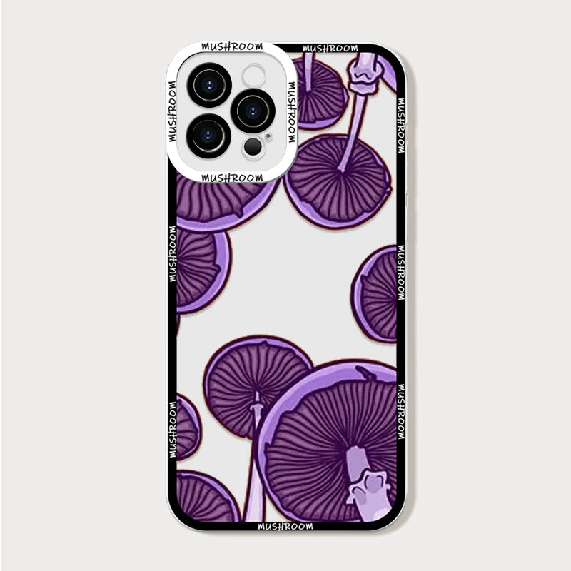 Cartoon Colorful Mushroom Phone Case for iPhone 16/15/14/16E – Shockproof Soft TPU Cover Fundas
