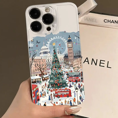 Winter Christmas in London iPhone Case – Transparent Gift Cover for iPhone 17 / 16 / 15 / 14 / 13 / 12 / 11 Pro Max / Max / Plus / Air / Mini
