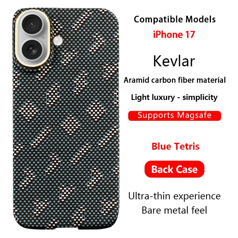 Magnetic MagSafe Aramid Fiber Case – iPhone 17 Pro Max / 17 Pro / 17 Air / 17