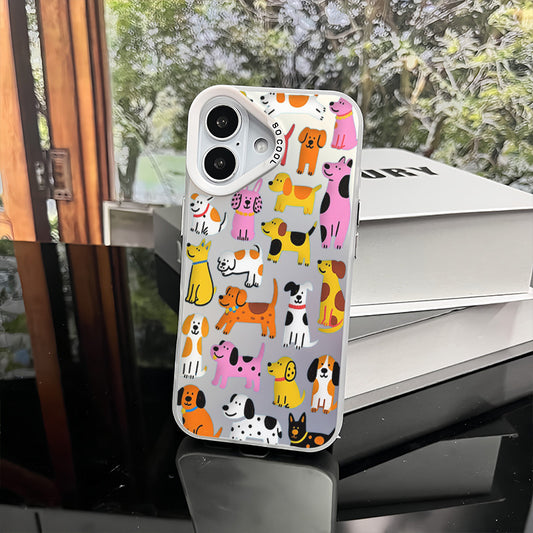 iPhone 12 to 17 All Models Case – Cute Dog Design, Sparkling, Shockproof